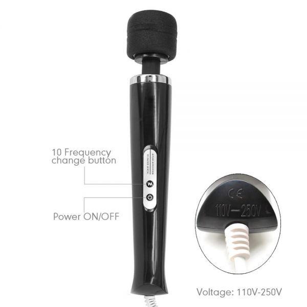 10 Speed Magic Wand Massager Silicone Head Powerful Vibrator - Image 2
