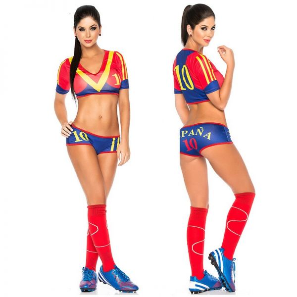 Girl Sexy High School Football Baby Soccer Cheerleader Costume 11 Country Brazil Australia France Spain Italy Mexico Uniform - Imagen 4