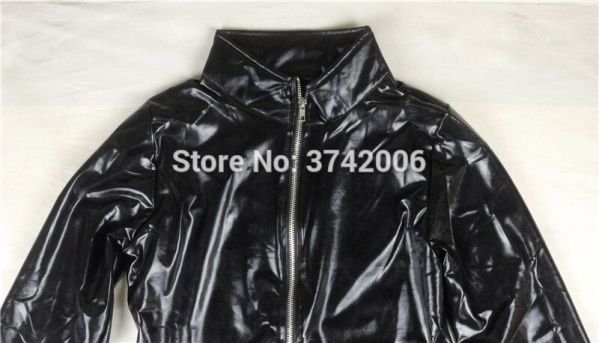 Women Black Faux Leather Long Sleeve Catsuit Jumpsuit Exotic Fetish Zipper Catwomen Bodysuit With Mask - Image 5