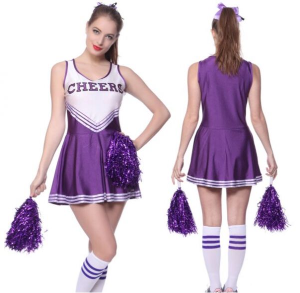 Women Cheerleader Costume High School Girl Sport Games Cheer Show Dance Dress Outfit - Imagen 3
