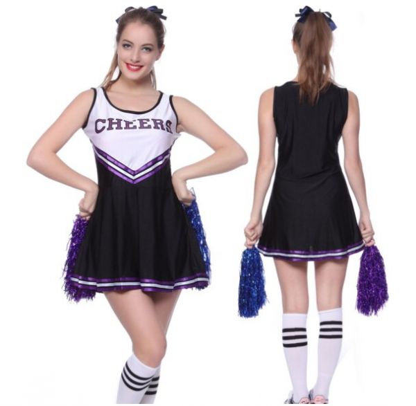 Women Cheerleader Costume High School Girl Sport Games Cheer Show Dance Dress Outfit - Imagen 5
