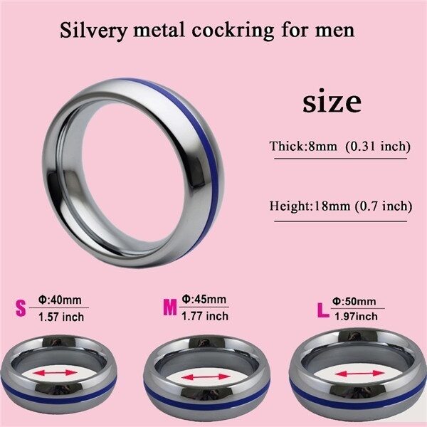 Metal Donuts Cock Rings Steel Cockring Penis Delay Ring Erection Rings for Men 40mm/45mm/50mm - Image 3