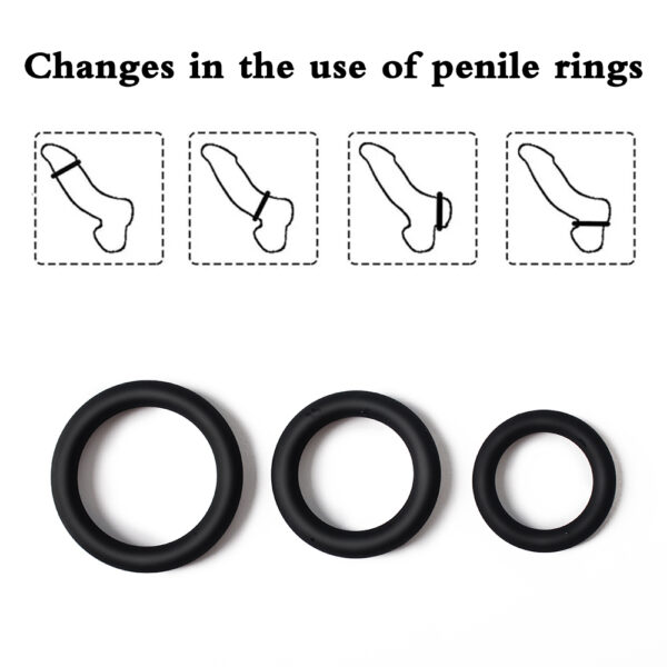 Male Cock Ring Penis Ring Delay Ejaculation Scrotal Binding Ball Stretcher anillos para hombre Silicone Cockring Sex Toy For Men - Imagen 3