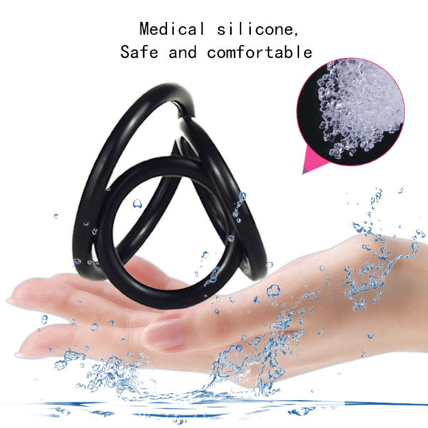 3Size Penis Ring Enlargement Erection Delay Ejaculation Training Rubber Cock Rings High Elasticity Time Lasting Sex Toys For Men - Image 3