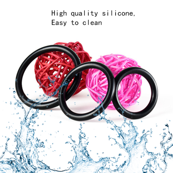 3Size Penis Ring Enlargement Erection Delay Ejaculation Training Rubber Cock Rings High Elasticity Time Lasting Sex Toys For Men - Image 2