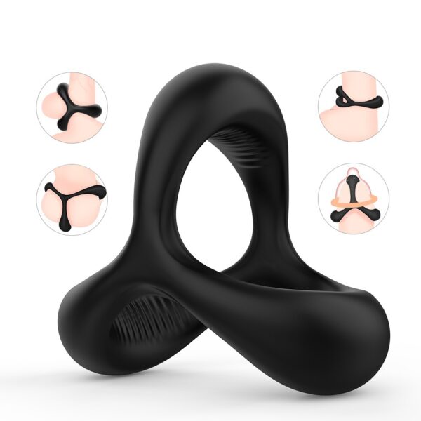 Funny Adult Toys Triangle Men's Penis Ring Sex Products Cock Ring Sperm Lock Gadget Long-Lasting Chastity Cage For Men 18+ - Image 6