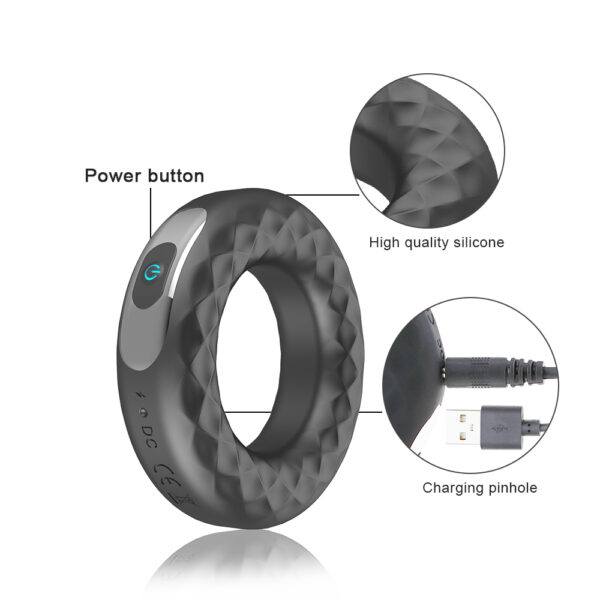 Silicone Vibrating Penis Ring Clit Sex Toys for Men Cock Ring Delay Ejaculation Erection Lock Rings Penis Long Lasting Vibrators - Image 3