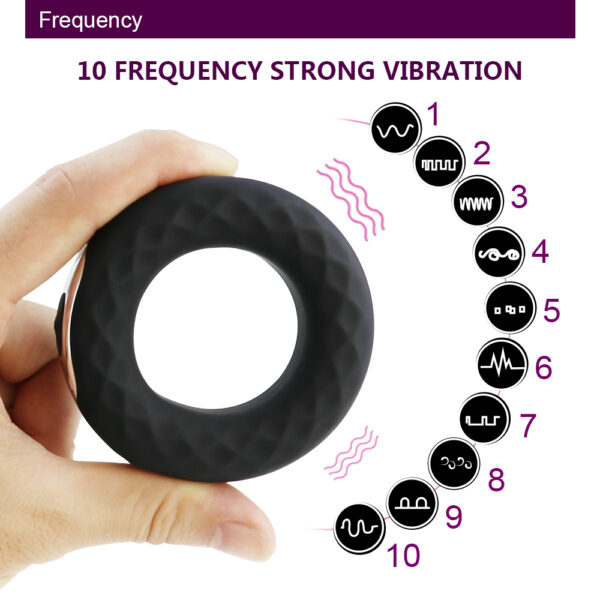 Silicone Vibrating Penis Ring Clit Sex Toys for Men Cock Ring Delay Ejaculation Erection Lock Rings Penis Long Lasting Vibrators - Image 2