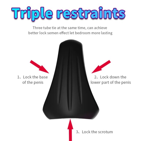 Triangle Penis Ring Cock Rings Male Chasity Cage Scrotum Bondage Ball Stretcher Delayed Ejaculation Sex Toys for Men Sex Shop - Image 3