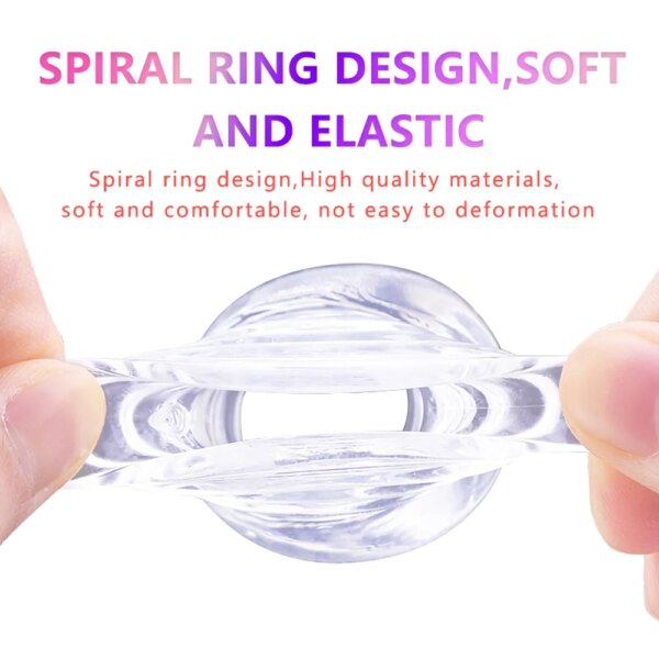 Transparent Silicone Penis Ring Male Foreskin Resistance Complex Ring Corrector Delay Ejaculation Cock Rings Sex Toys for Men - Image 4