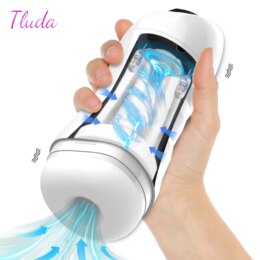 Hand holding portable air conditioner with airflow illustration.