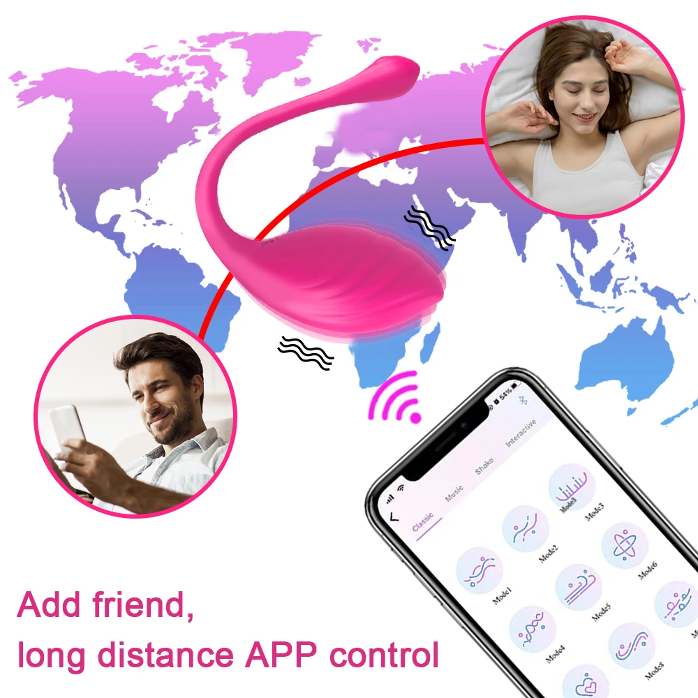 Long-distance app control with interactive world map design.