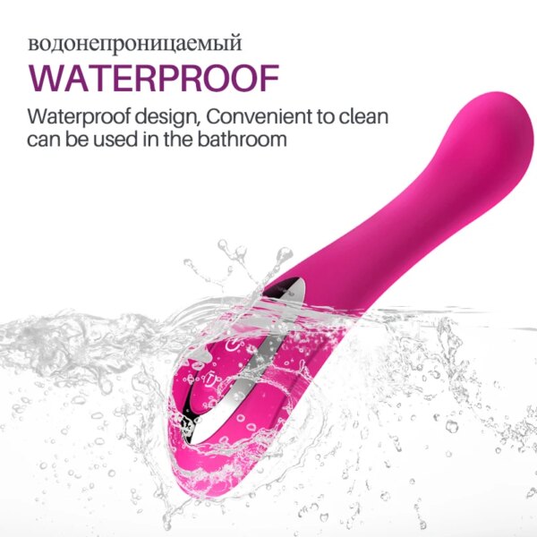 Waterproof pink product splashing in water.