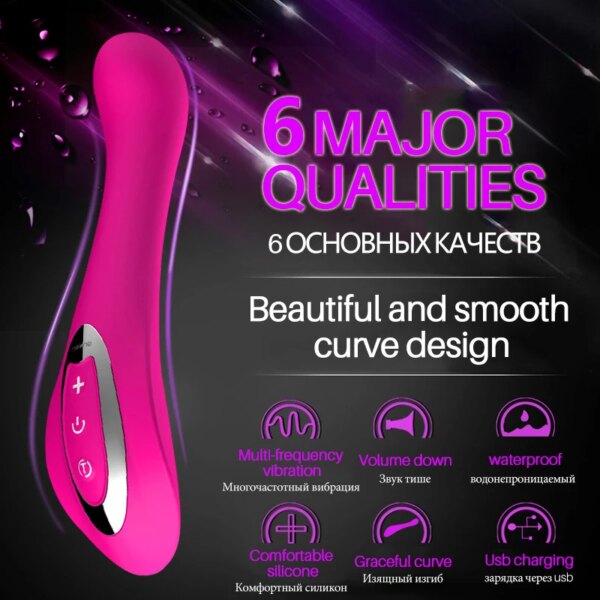 Waterproof personal massager with multi-frequency vibration settings.