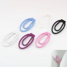 Colorful hair ties in various shapes and sizes