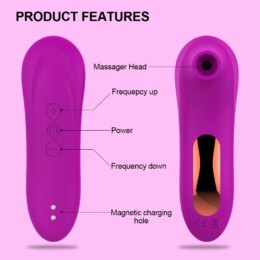 Purple massager showing features and controls.