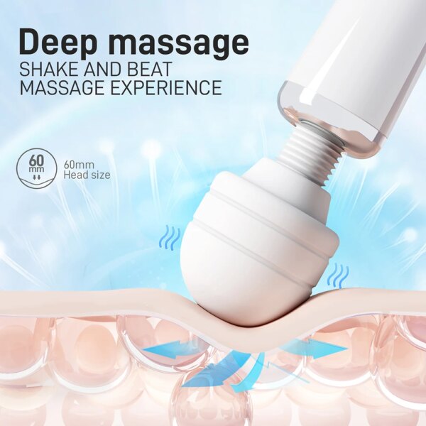Electric massager on skin, deep massage concept.