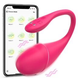 Smartphone app controls pink wearable massager