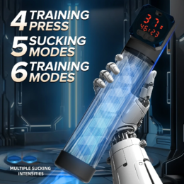 Robot hand holding a multi-mode training device.