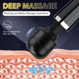 Deep massage device demonstrating skin penetration.