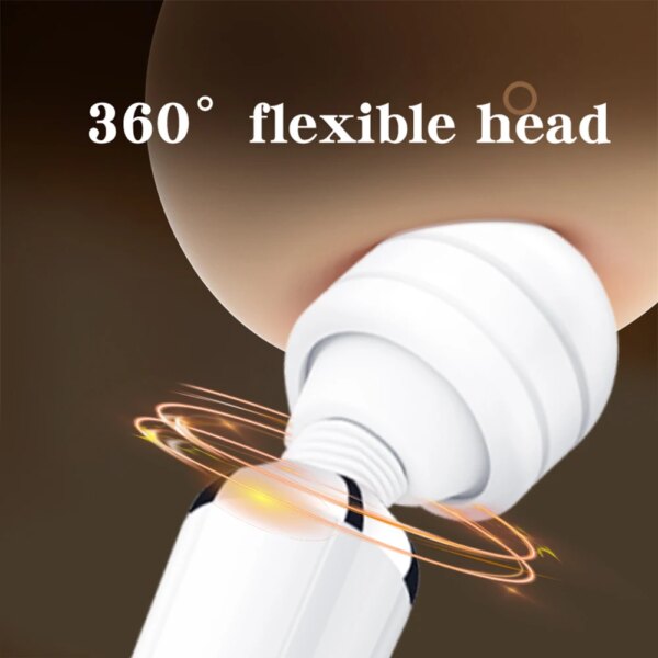 360-degree flexible massage head in use.