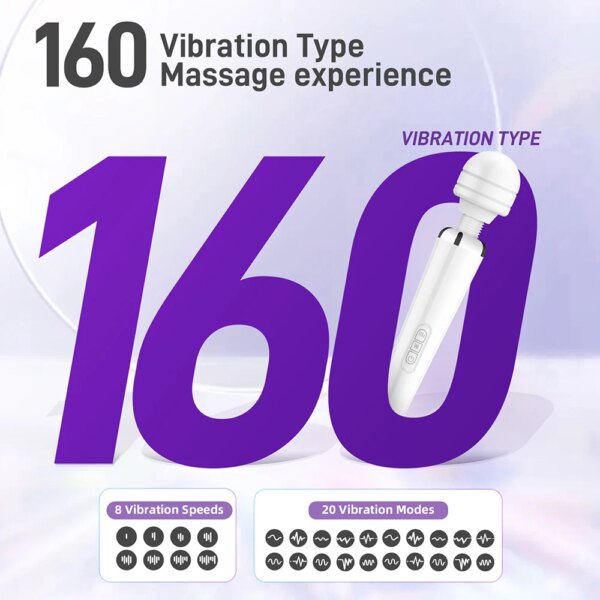 Massage wand with 160 vibration types and speeds.