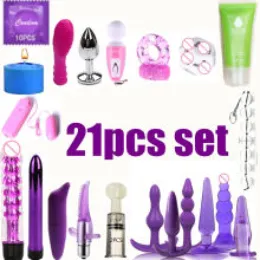 Variety of adult toys in a 21-piece set