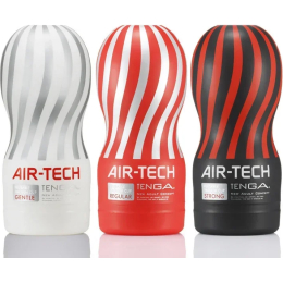 Three Tenga Air-Tech cups in different colors