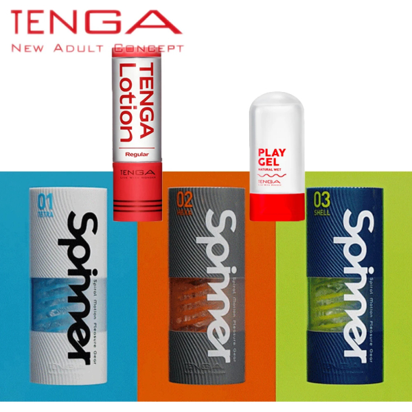 Tenga products including lotions and spinners