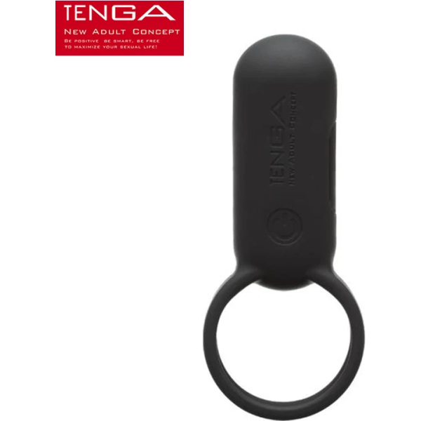 Black vibrating ring with logo