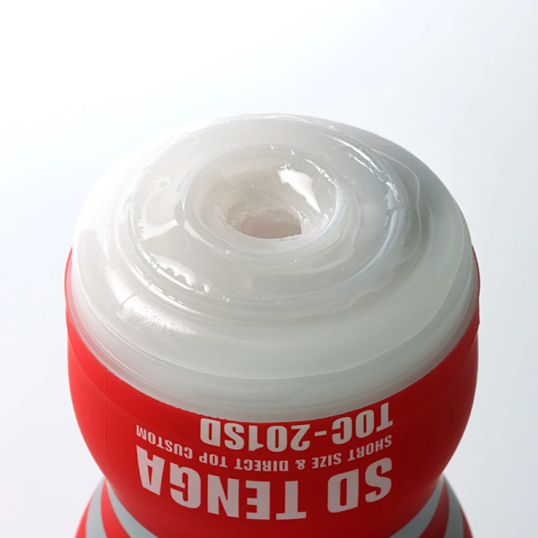 Open top of a red product container