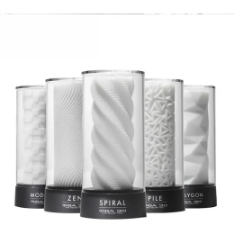 Five Tenga 3D textured white designs