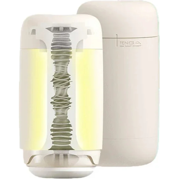 Tenga white adult toy with internal details