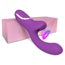Purple wearable vibrator on pink box