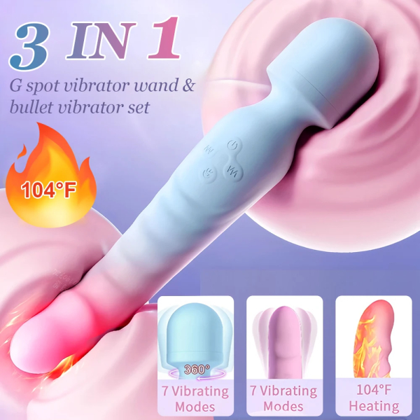 3-in-1 heated G-spot vibrator wand set