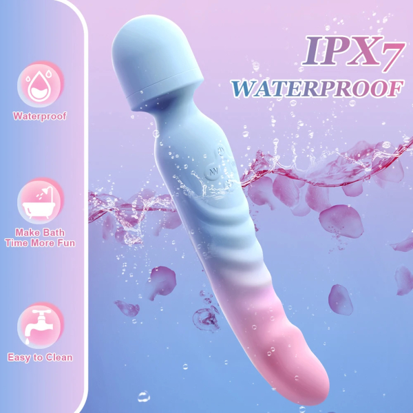 IPX7 waterproof silicone wand massager in water