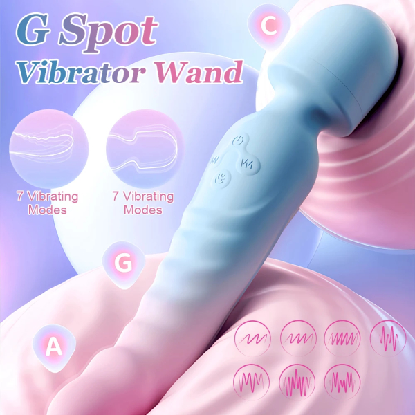 Blue G-spot vibrator wand with control buttons