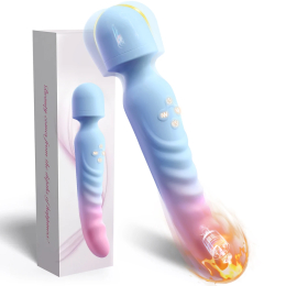 Blue and pink gradient wand massager with box