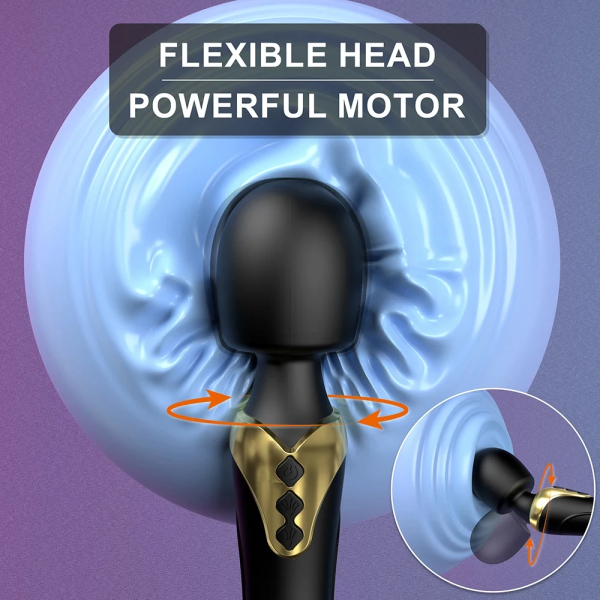 Handheld massager with flexible head and powerful motor