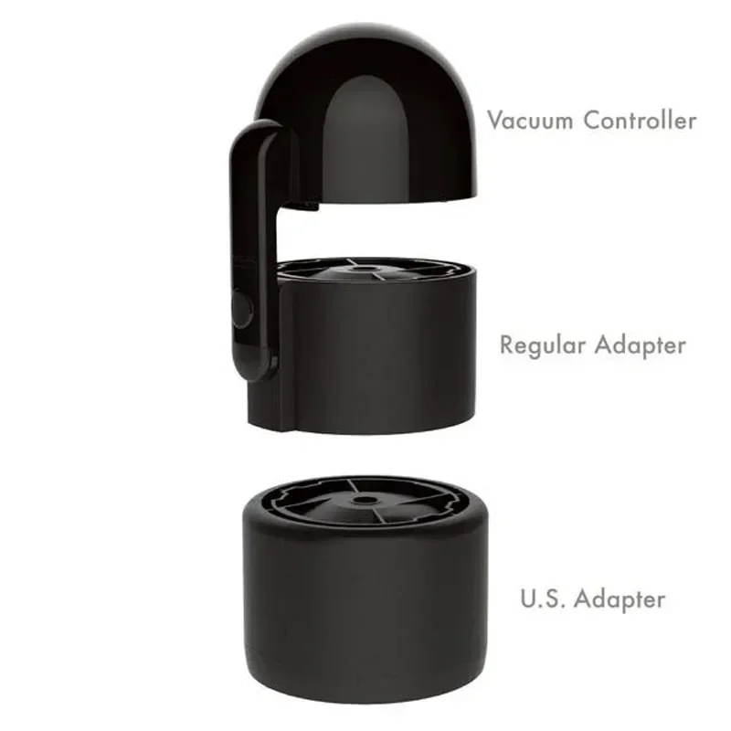 Black vacuum controller with regular and U.S. adapters