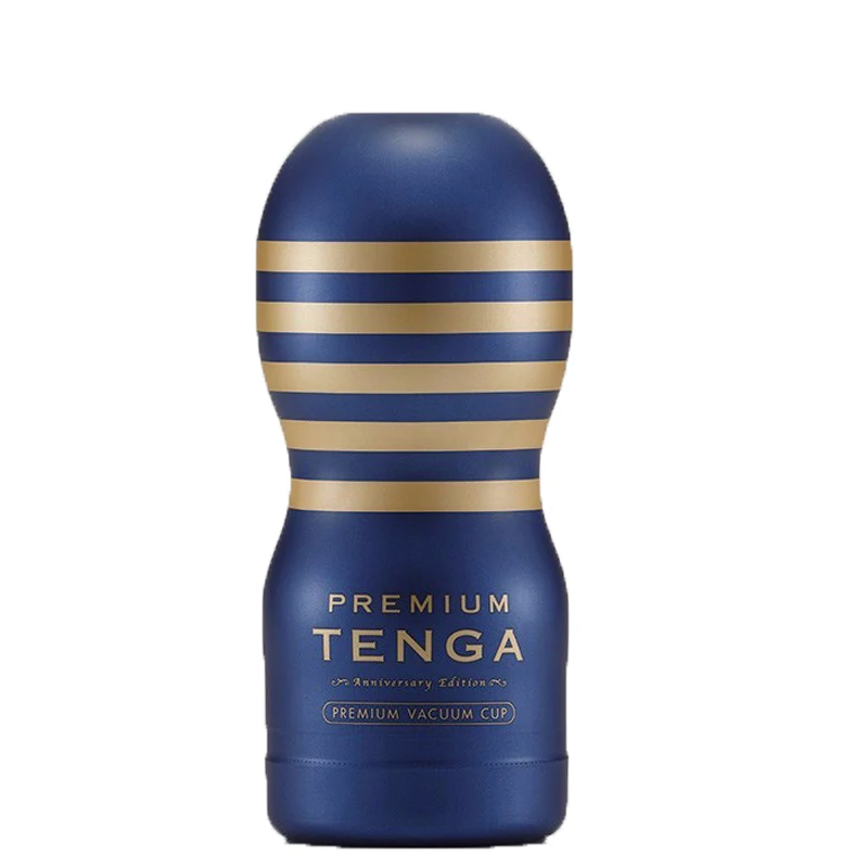 Blue and gold Tenga premium vacuum cup