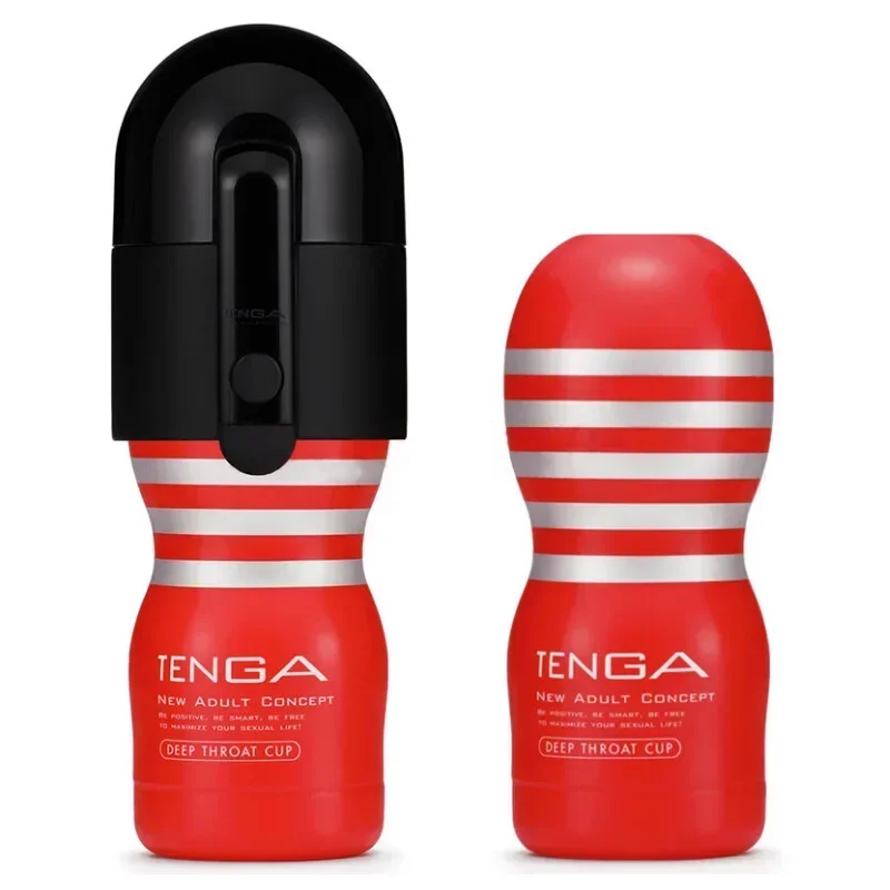 Red Tenga Deep Throat Cup with black cap