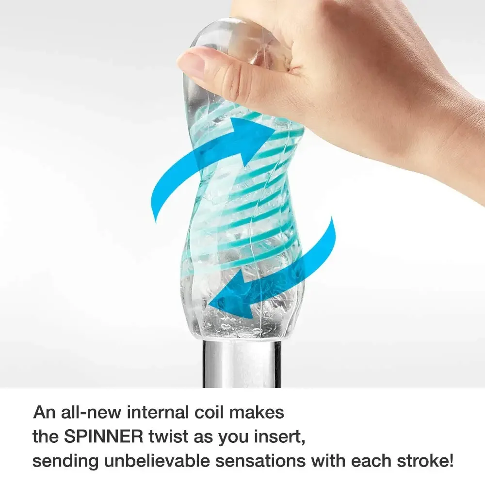Hand squeezing clear twisting textured adult toy