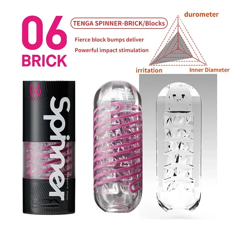 Tenga Spinner Brick adult toy packaging and product
