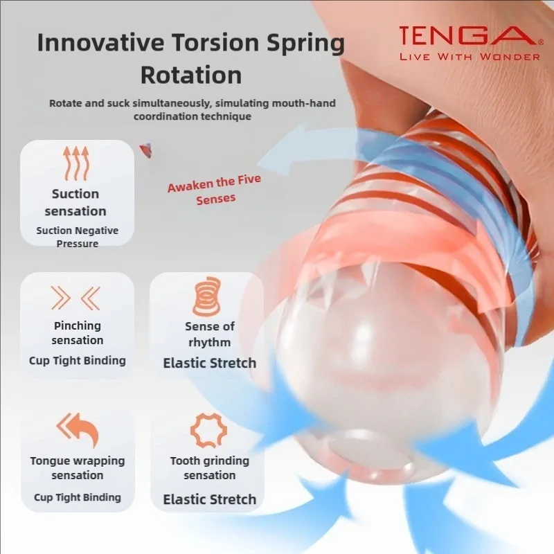 TENGA torsion spring rotating male pleasure device