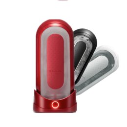 Red and black Tenga male masturbator devices
