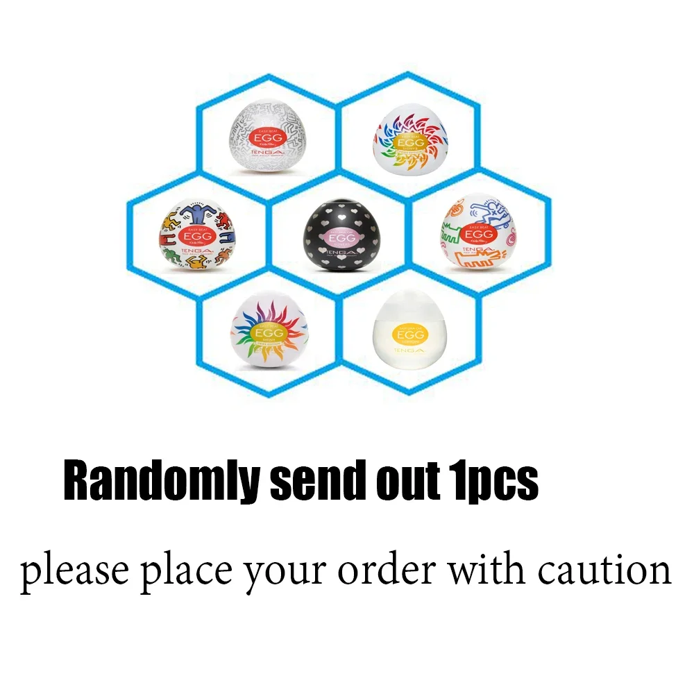 Assorted Tenga Egg products in hexagon layout