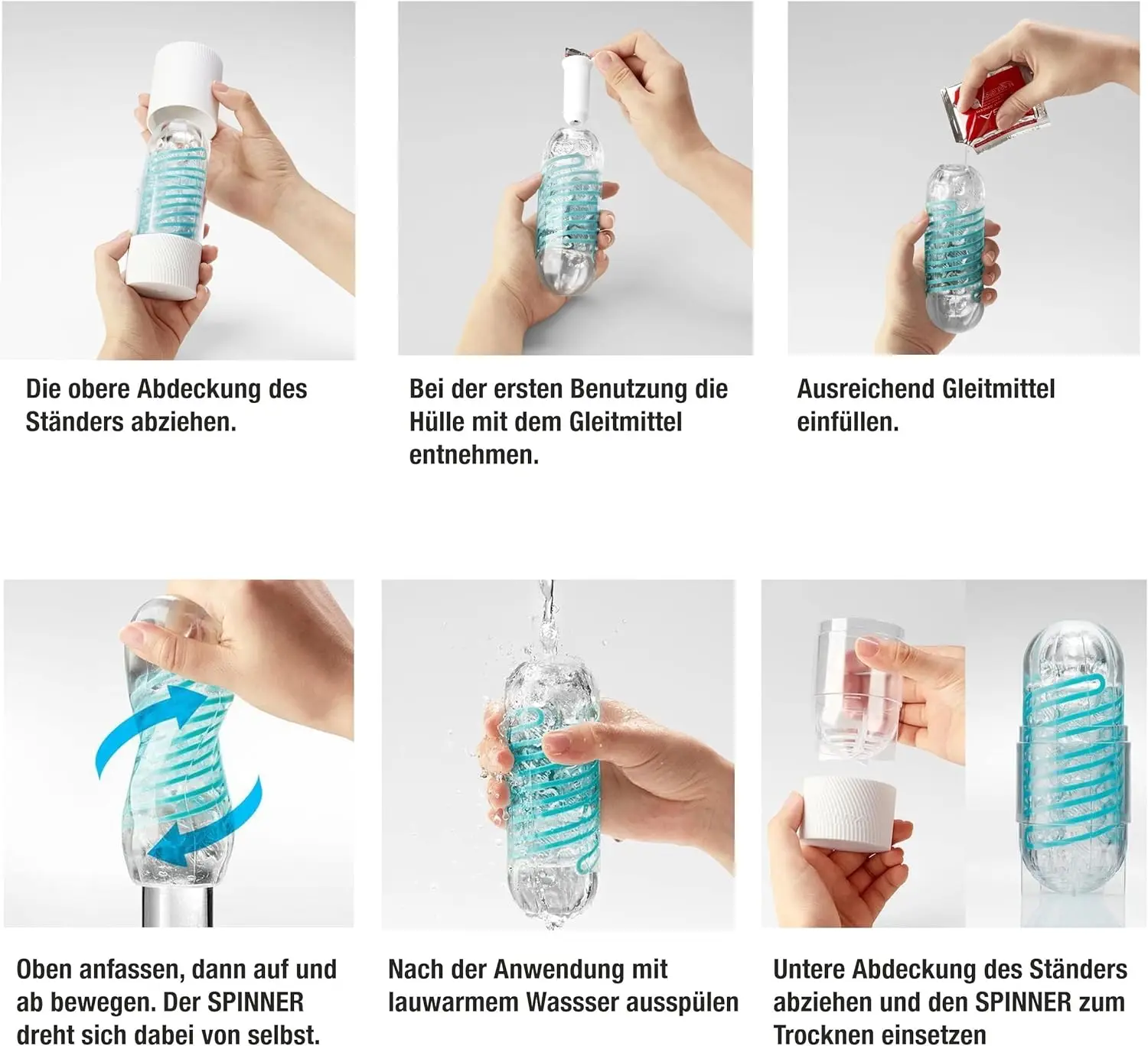 Step-by-step instructions for using male masturbator device