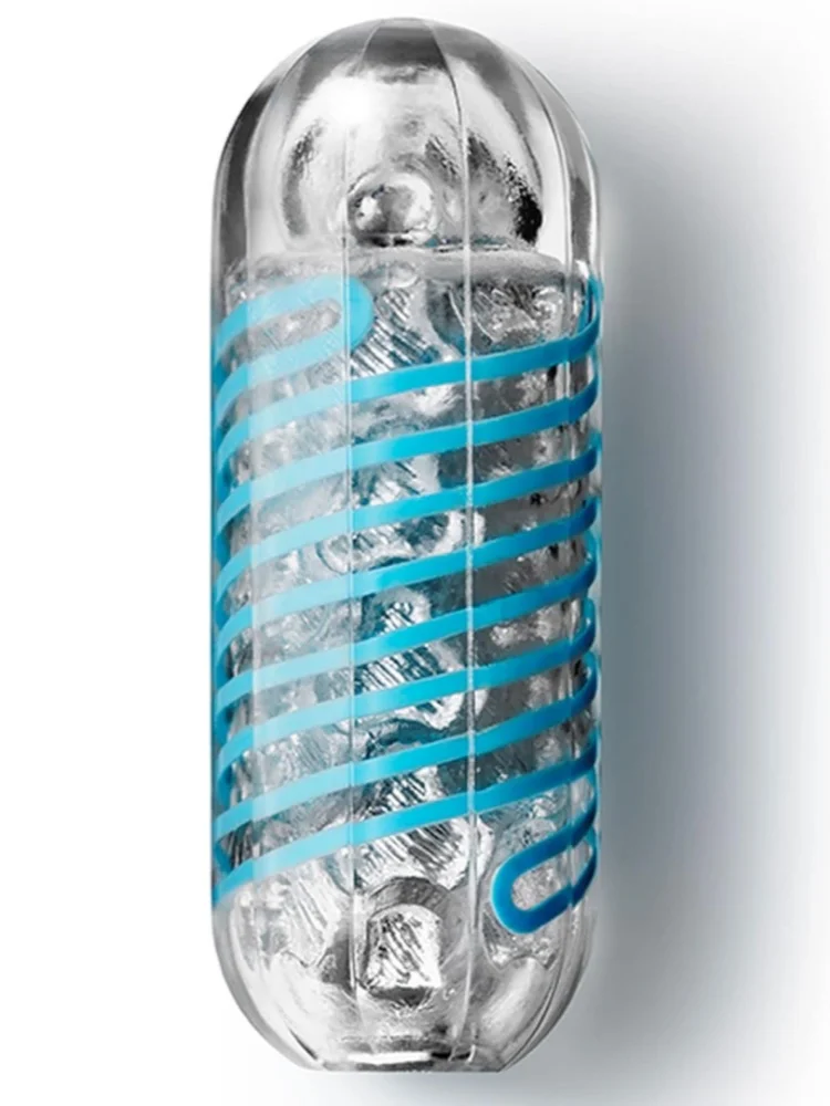 Clear capsule container filled with ice cubes