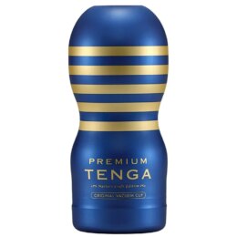 Blue and gold Tenga vacuum cup container